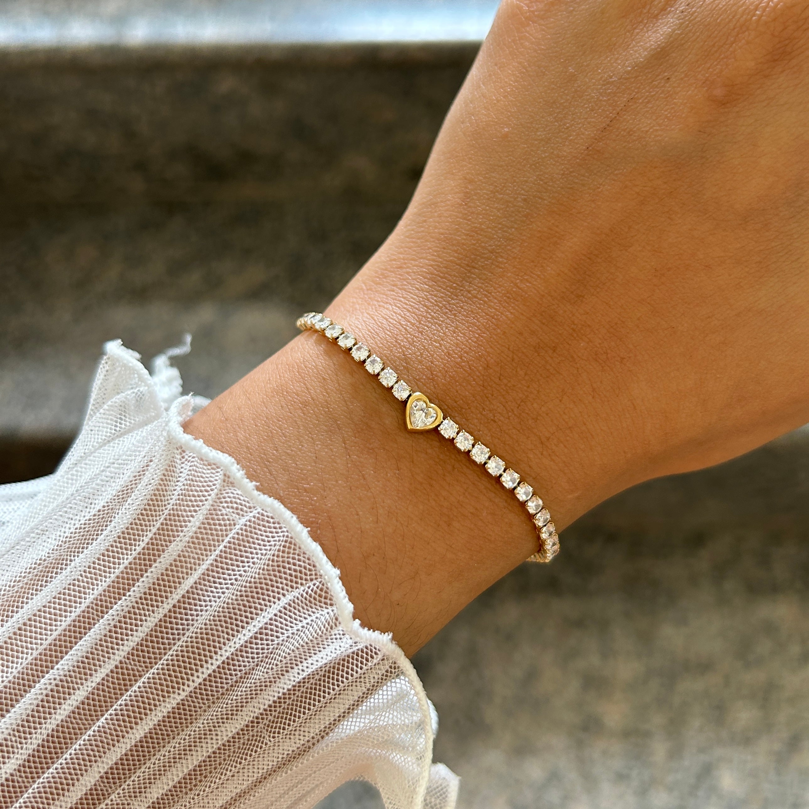 Heart-tennis Bracelet