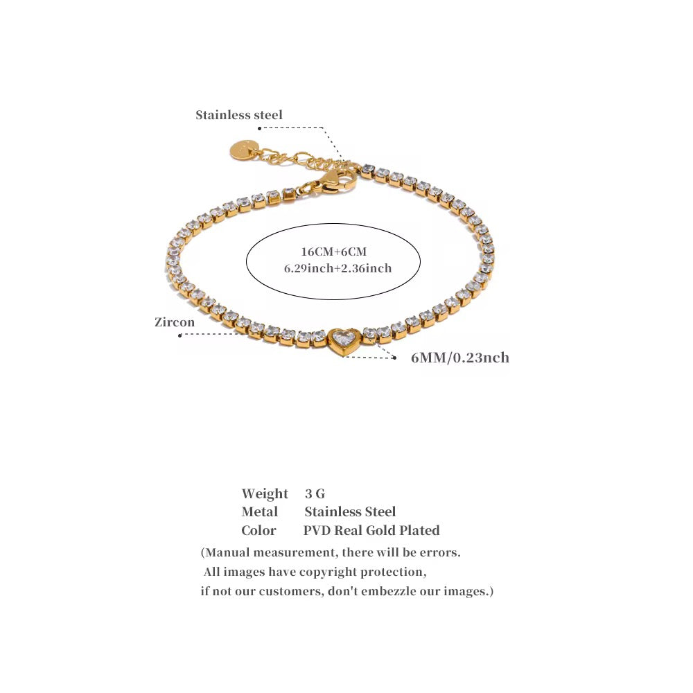 Heart-tennis Bracelet