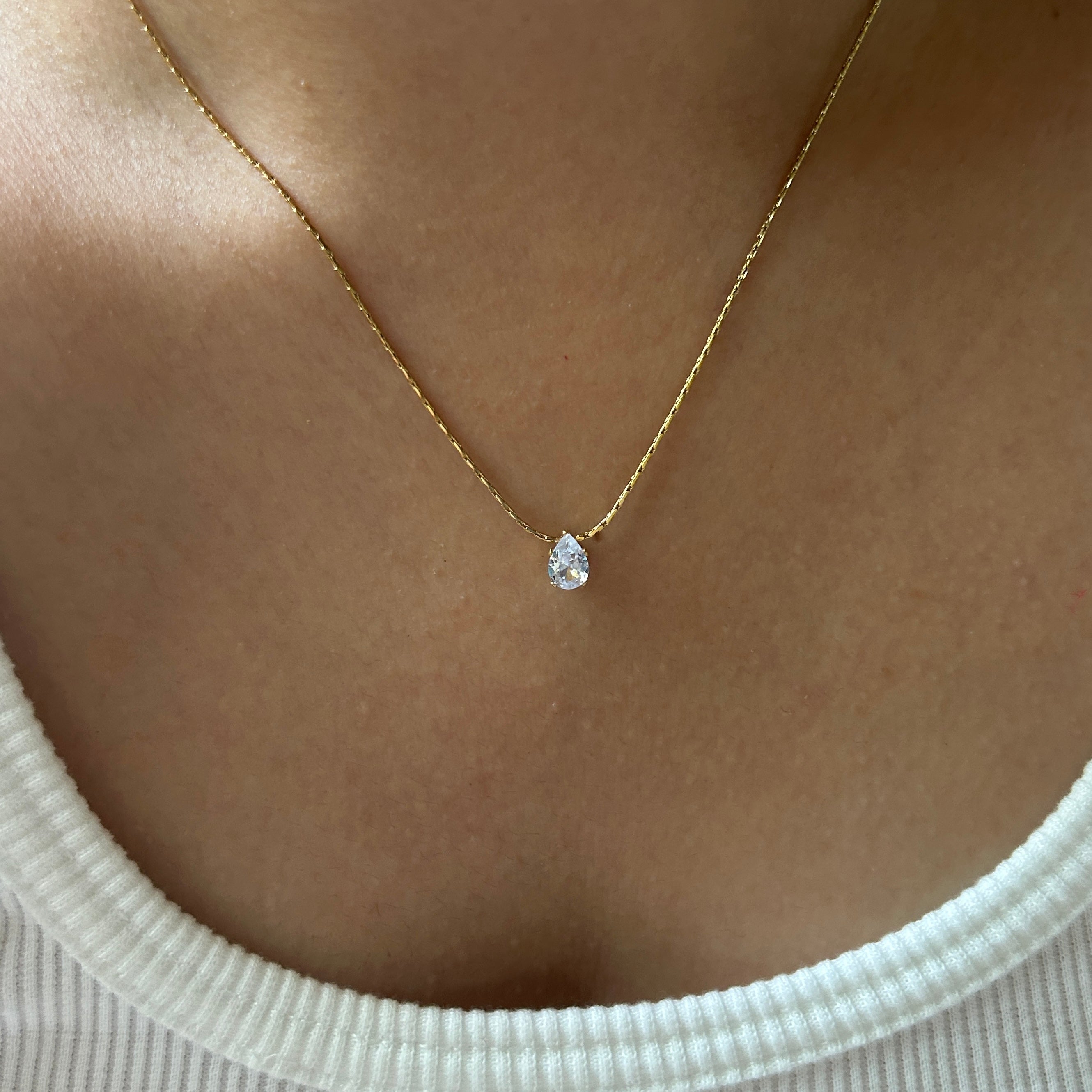 Droplet Solitaire Necklace