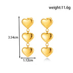 Triple Heart Earrings