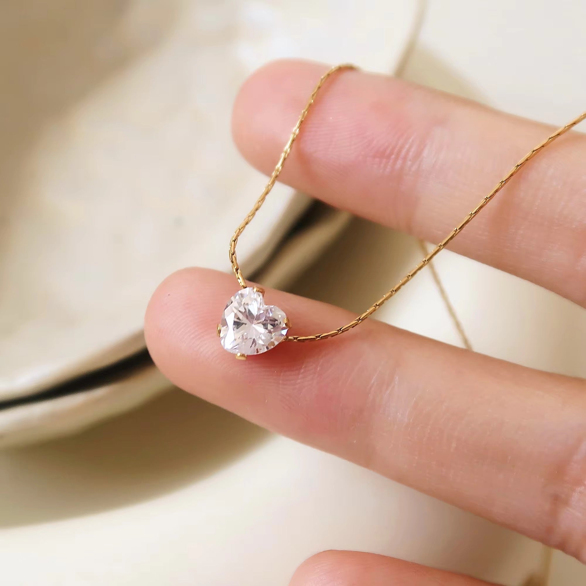 Heart Solitaire Necklace