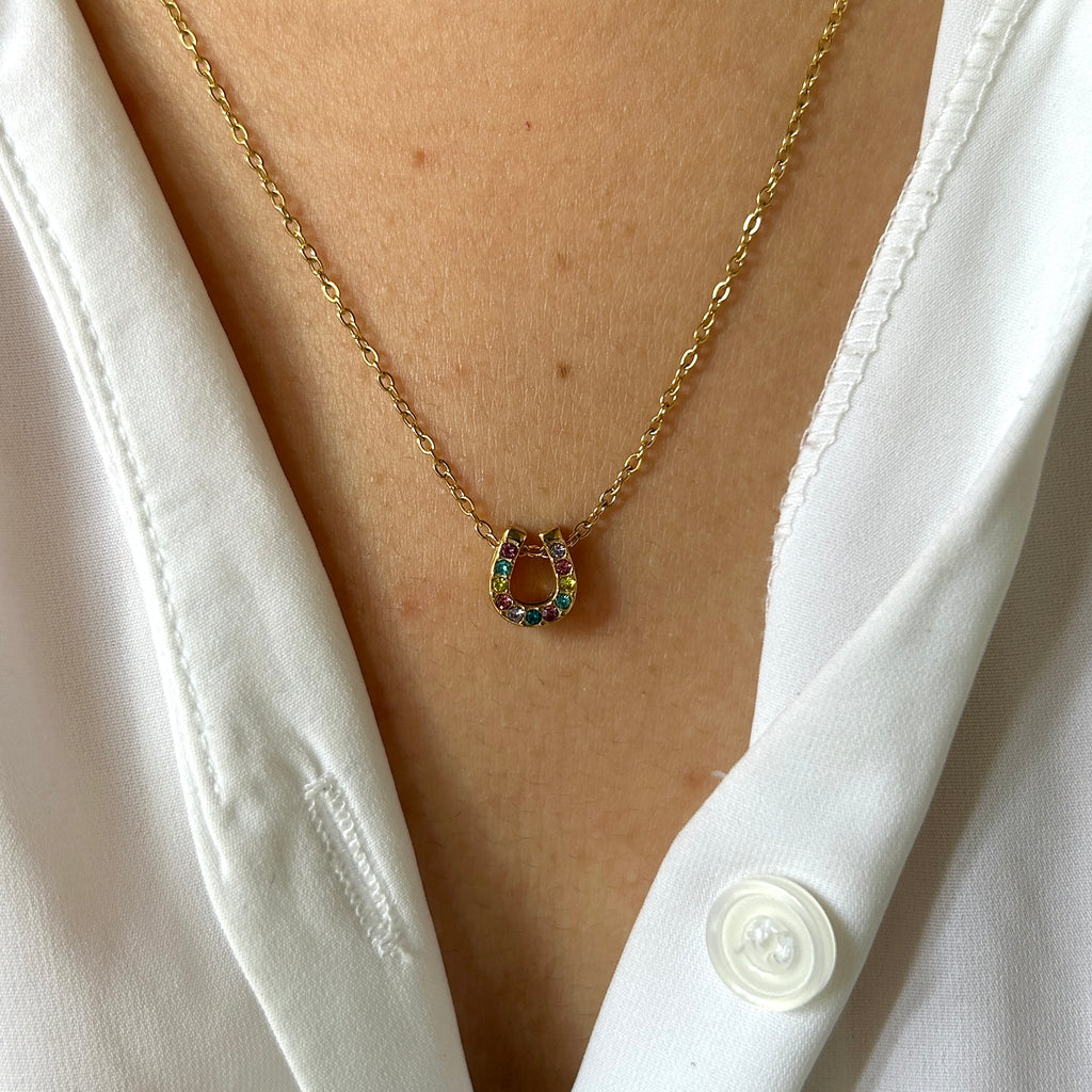 Rainbow Horse-shoe Necklace