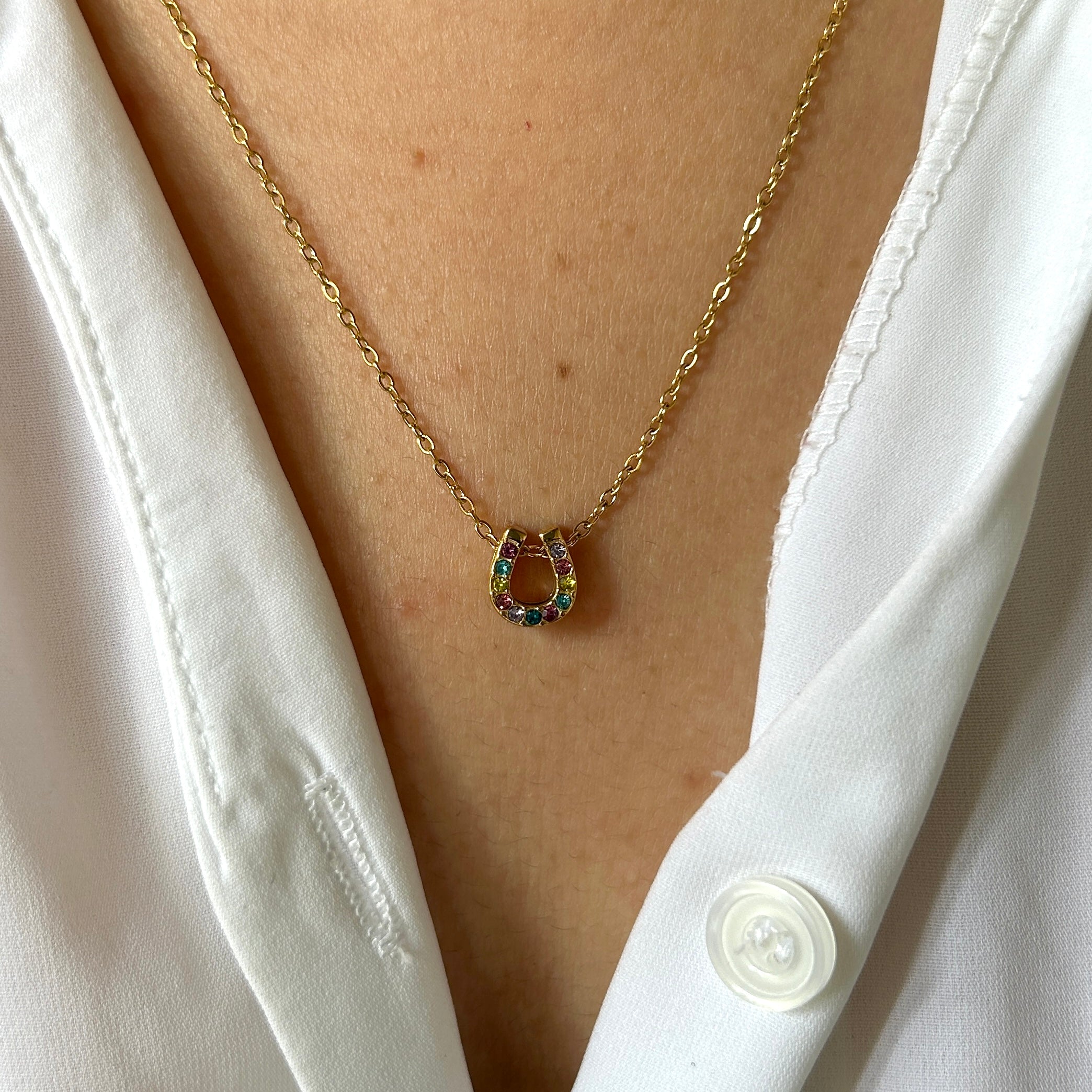Rainbow Horse-shoe Necklace