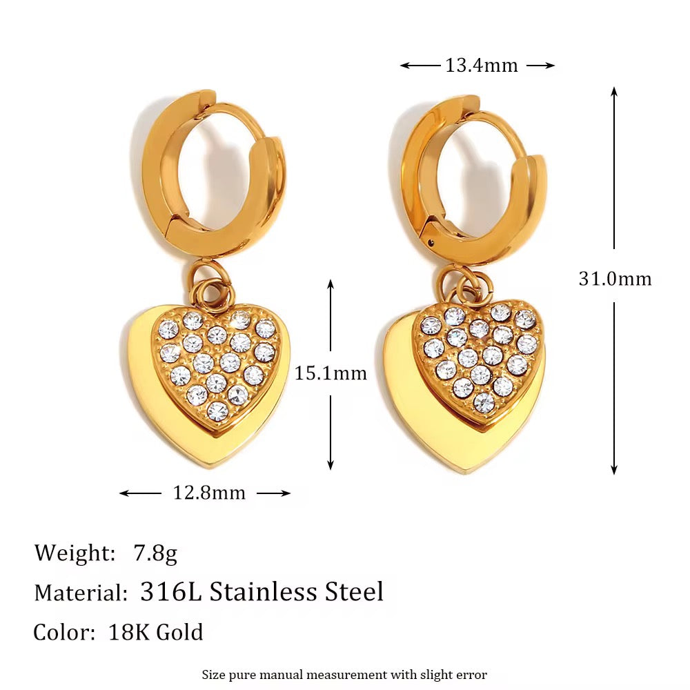 Heart Stack Earrings