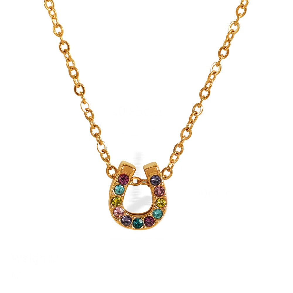 Rainbow Horse-shoe Necklace